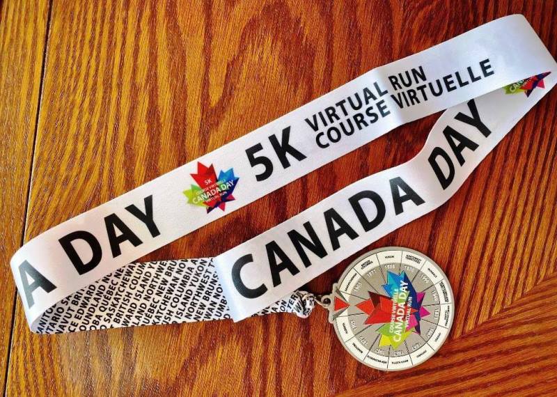 Canada Day virtual run 5k medal